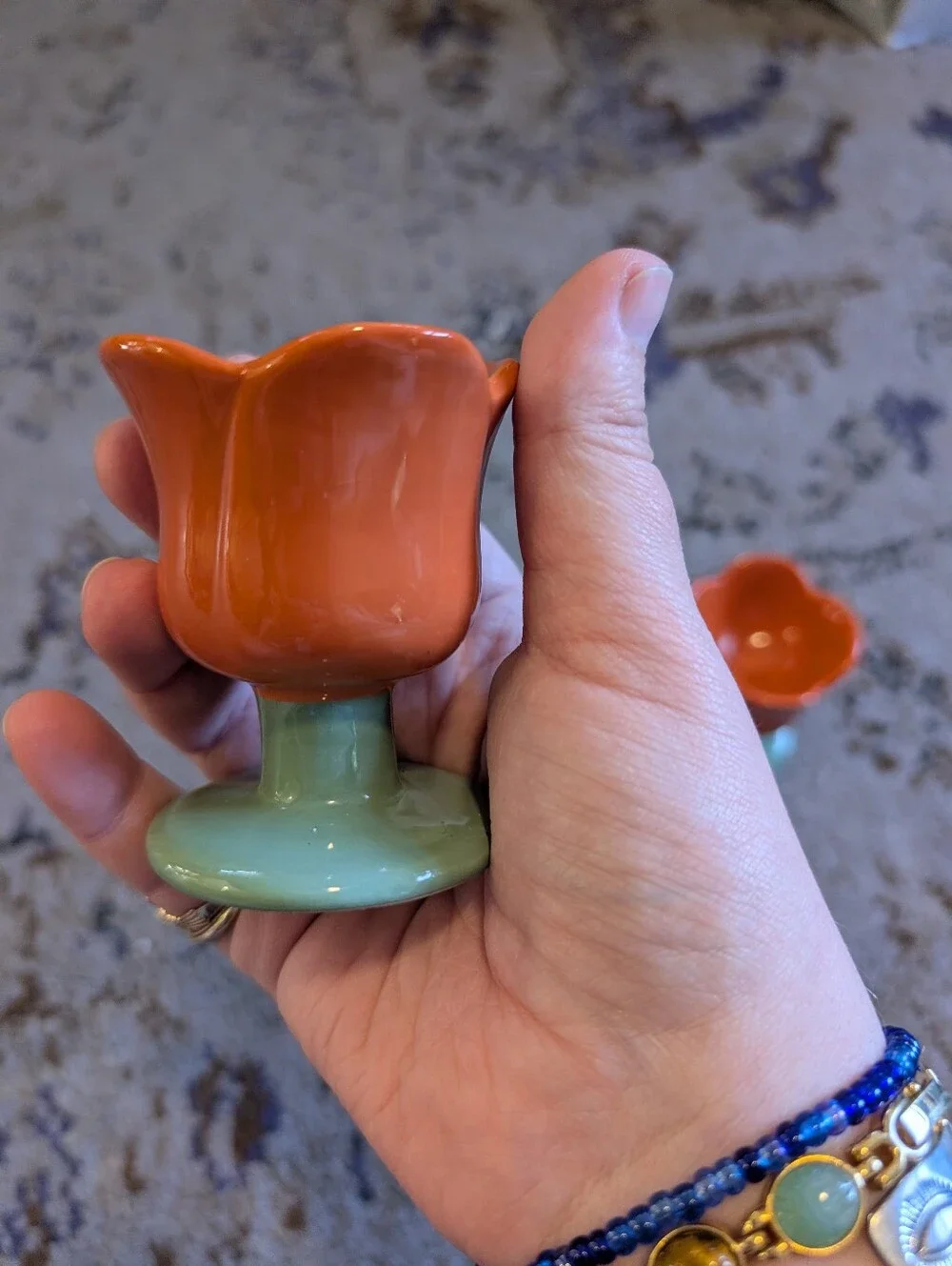 Target Bullseye Easter 2024 Ceramic Tulip Egg Holder Orange